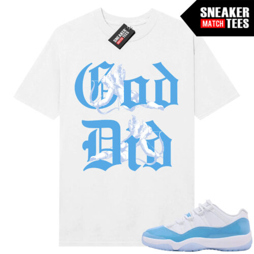 UNC 11 Low Sneaker Match Tees Shirt White God Did
