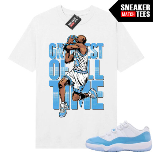 UNC 11 Low Sneaker Match Tees Shirt White Greatest