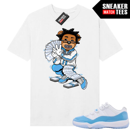 UNC 11 Low Sneaker Match Tees Shirt White Kodak Bear