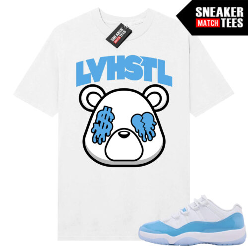 UNC 11 Low Sneaker Match Tees Shirt White Love Hustle Bear