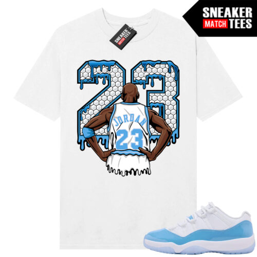 UNC 11 Low Sneaker Match Tees Shirt White MJ 23 is Back