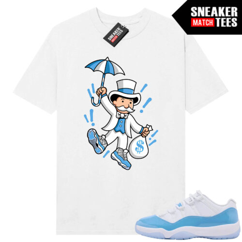UNC 11 Low Sneaker Match Tees Shirt White Monopoly Kicks