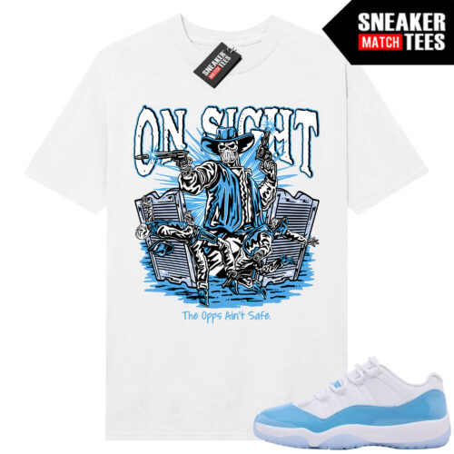 UNC 11 Low Sneaker Match Tees Shirt White On Sight