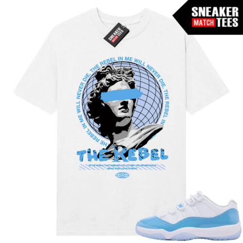 UNC 11 Low Sneaker Match Tees Shirt White Rebel In Me
