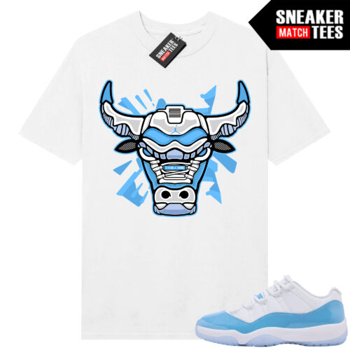 UNC 11 Low Sneaker Match Tees Shirt White Retro 11 Bull
