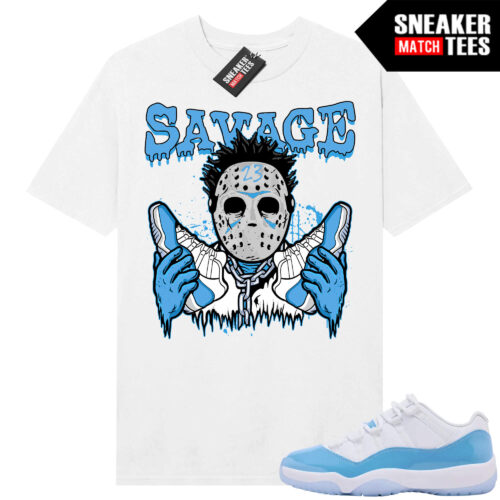 UNC 11 Low Sneaker Match Tees Shirt White Savage 23