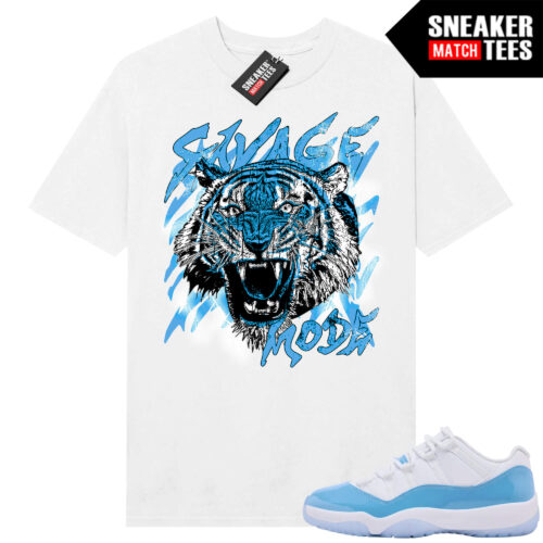 UNC 11 Low Sneaker Match Tees Shirt White Savage Mode