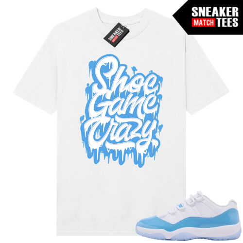 UNC 11 Low Sneaker Match Tees Shirt White Shoe Game Crazy