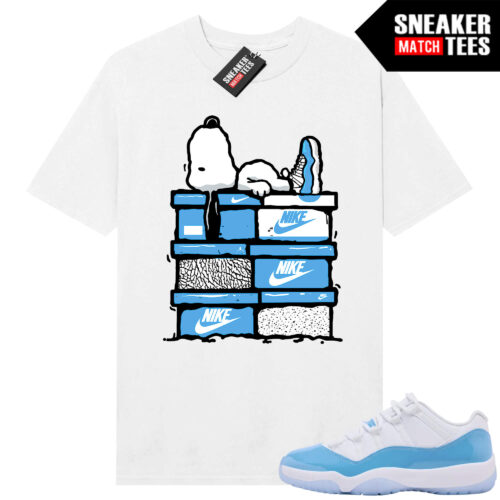 UNC 11 Low Sneaker Match Tees Shirt White Sneakerhead Snoopy
