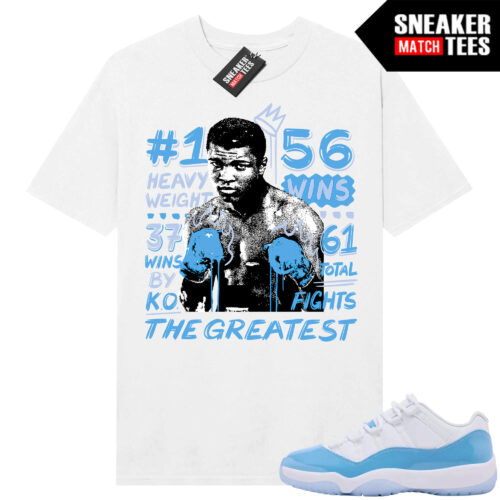 UNC 11 Low Sneaker Match Tees Shirt White The Greatest