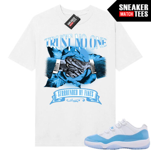 UNC 11 Low Sneaker Match Tees Shirt White Trust No One Snakes