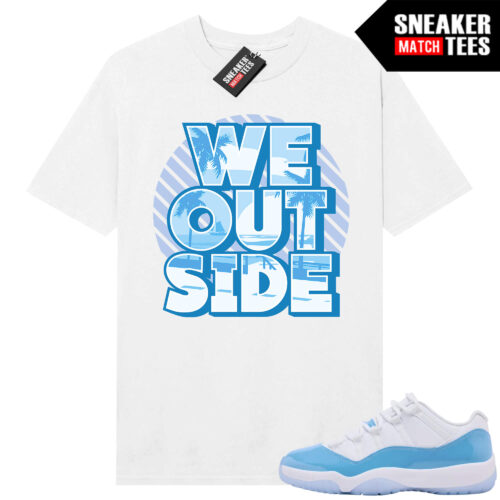UNC 11 Low Sneaker Match Tees Shirt White We Outside