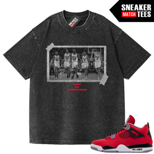 Toro Bravo 4s AJ4 Sneaker Match Oversized Vintage Wash Tee Black Greatest Team Ever