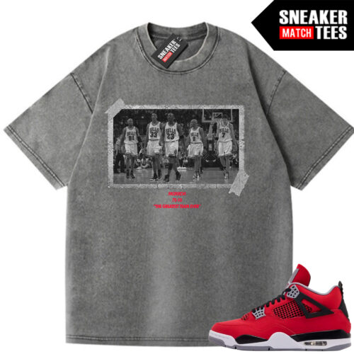 Toro Bravo 4s AJ4 Sneaker Match Oversized Vintage Wash Tee Grey Greatest Team Ever