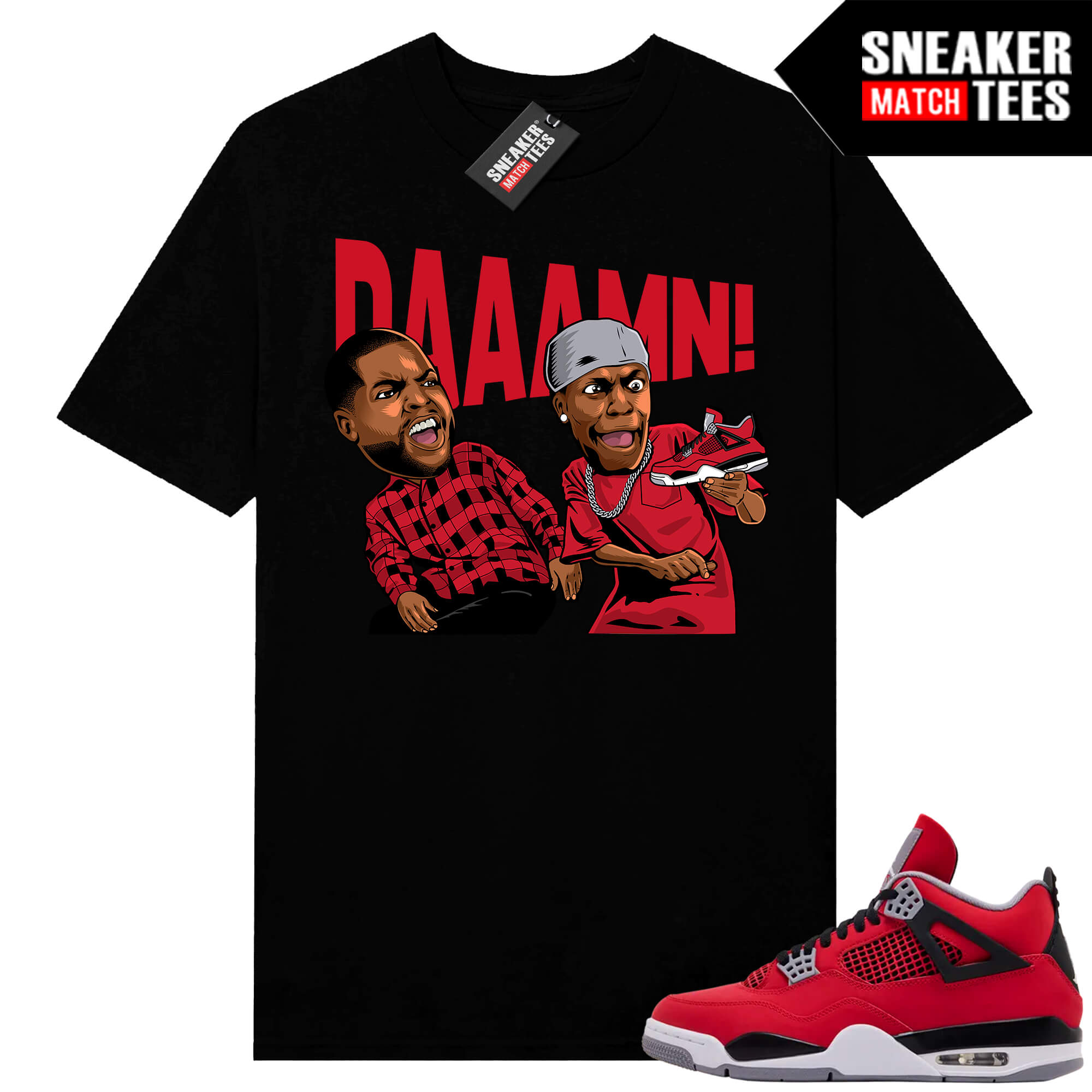 Toro Bravo 4s AJ4 Sneaker Match Tees Black DAAAMN