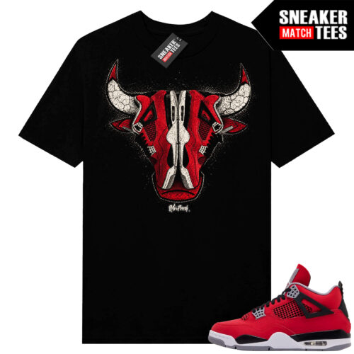 Toro Bravo 4s AJ4 Sneaker Match Tees Black Retro Fresh Bull
