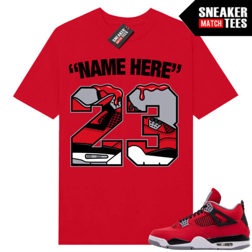 Toro Bravo 4s AJ4 Sneaker Match Tees Red 23 Drip Custom Name Personalized Graphic