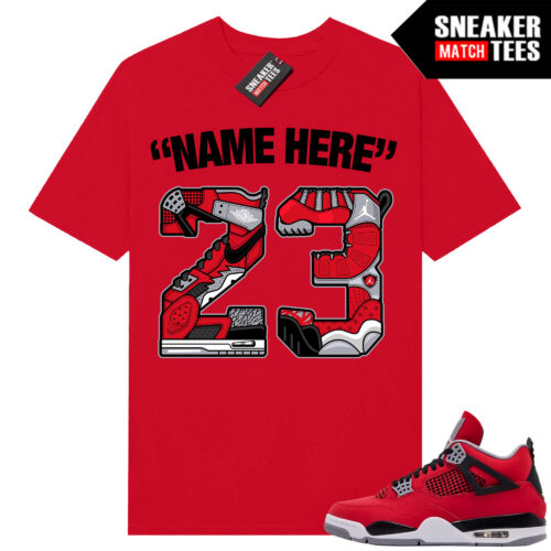 Toro Bravo 4s AJ4 Sneaker Match Tees Red 23 Mashup Custom Name Personalized Graphic