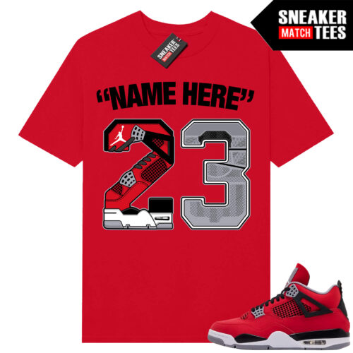Toro Bravo 4s AJ4 Sneaker Match Tees Red 23 Sole Custom Name Personalized Graphic