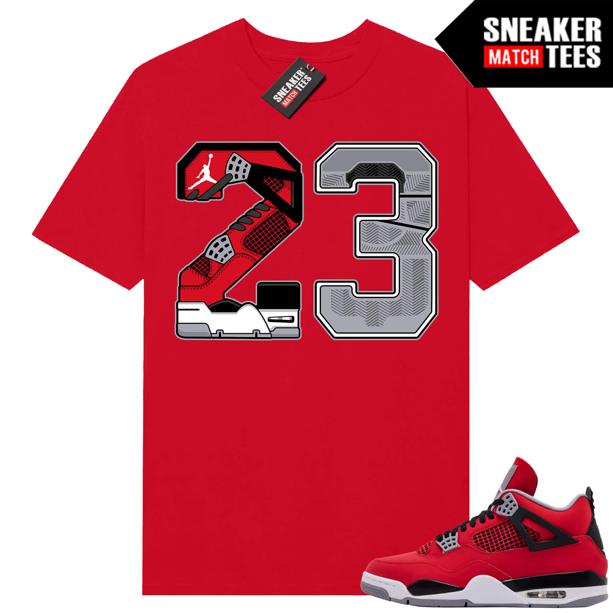 Toro Bravo 4s AJ4 Sneaker Match Tees Red 23