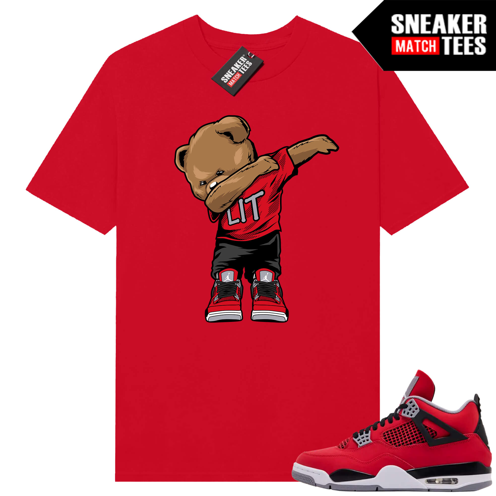 Toro Bravo 4s AJ4 Sneaker Match Tees Red Bear Dab