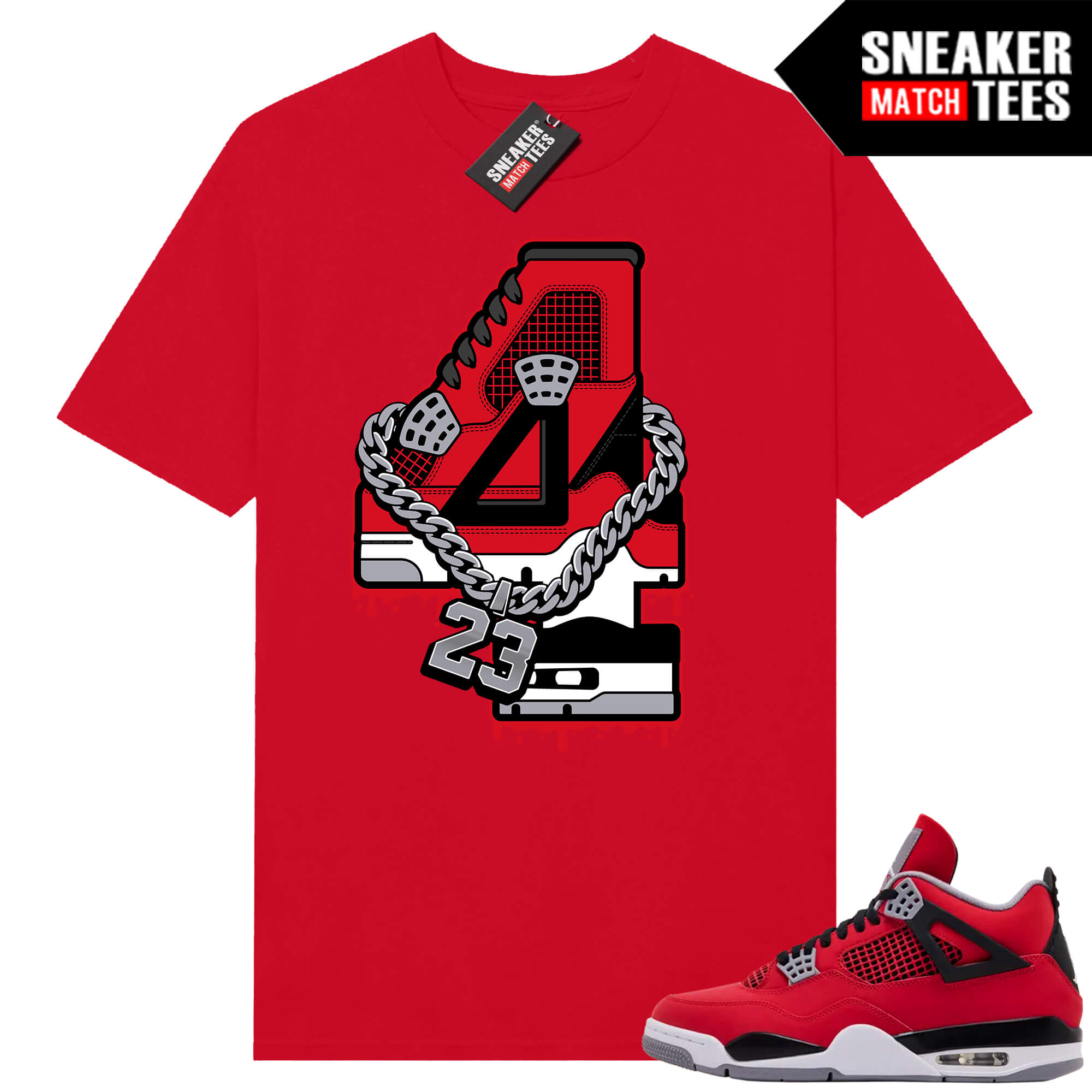 Toro Bravo 4s AJ4 Sneaker Match Tees Red Big Retro 4