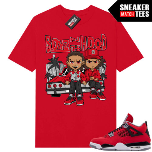 Toro Bravo 4s AJ4 Sneaker Match Tees Red Boys N The Hood x Boondocks Parody