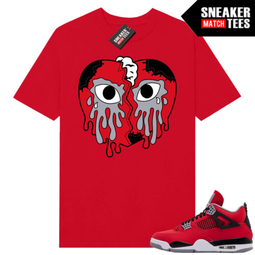 Toro Bravo 4s AJ4 Sneaker Match Tees Red Crying Heart