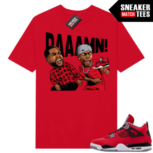 Toro Bravo 4s AJ4 Sneaker Match Tees Red DAAAMN