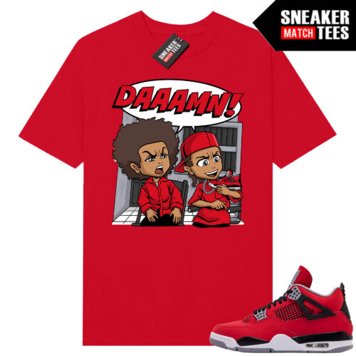Toro Bravo 4s AJ4 Sneaker Match Tees Red DAAAMN x Boondocks Parody