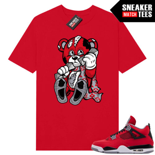 Toro Bravo 4s AJ4 Sneaker Match Tees Red Designer Bear