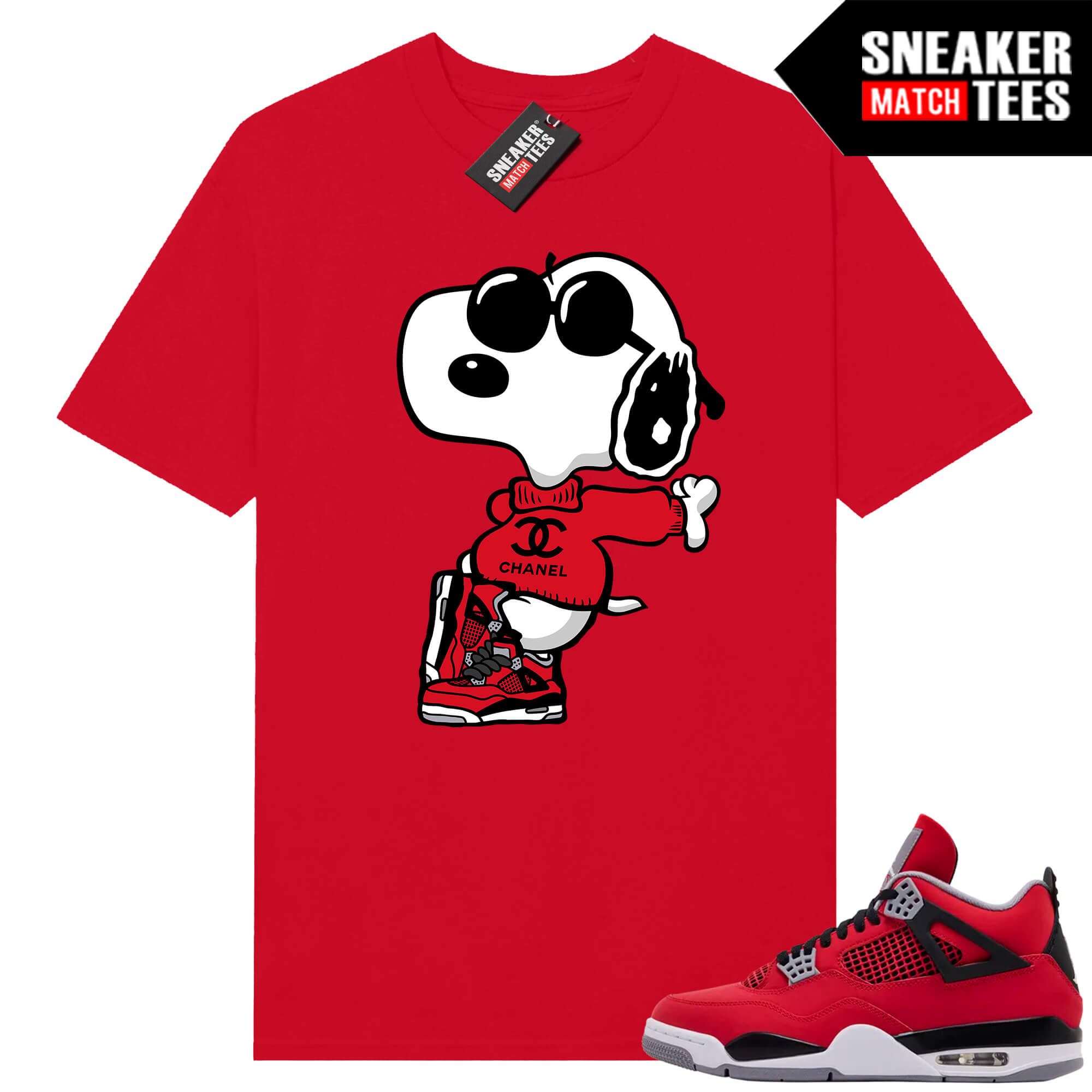 Toro Bravo 4s AJ4 Sneaker Match Tees Red Fly Snoopy