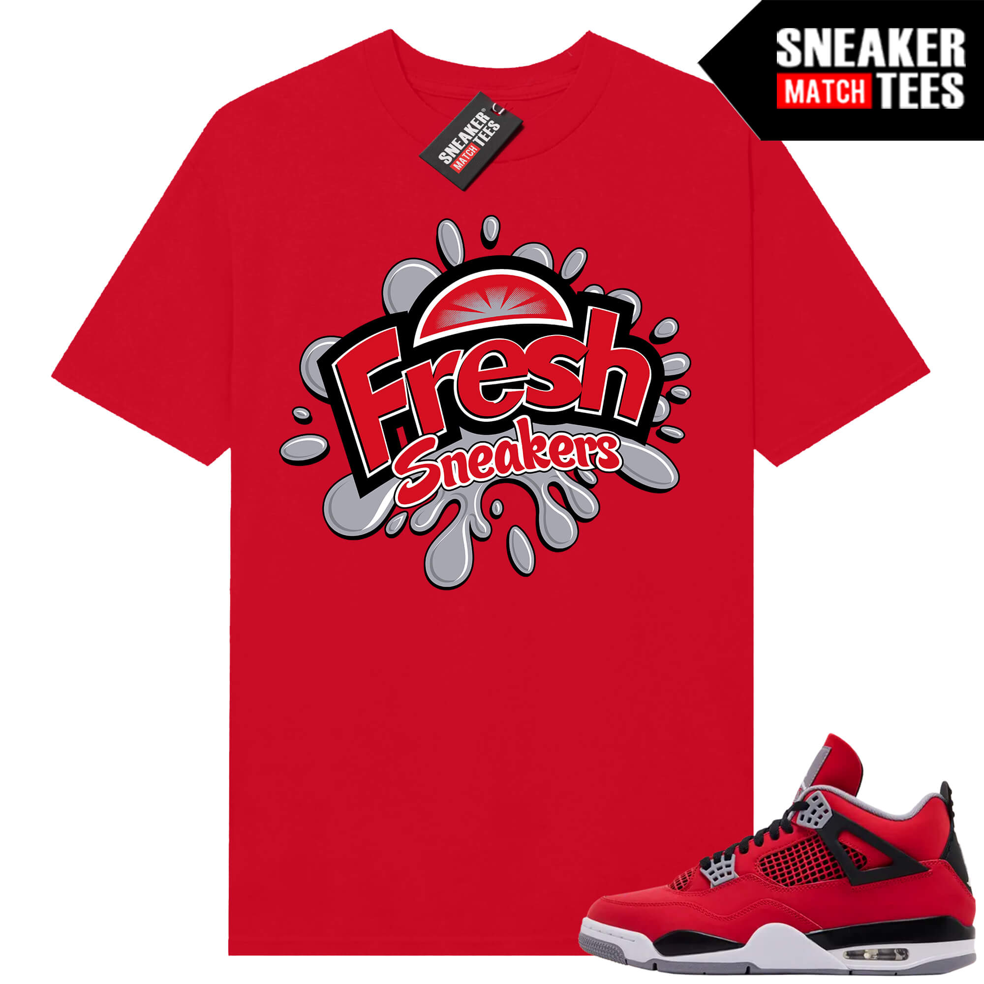 Toro Bravo 4s AJ4 Sneaker Match Tees Red Fresh Sneakers
