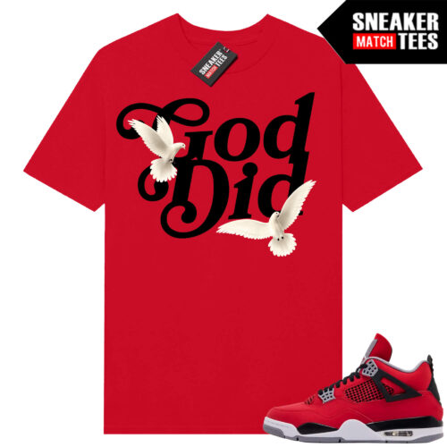 Toro Bravo 4s AJ4 Sneaker Match Tees Red God Did Doves