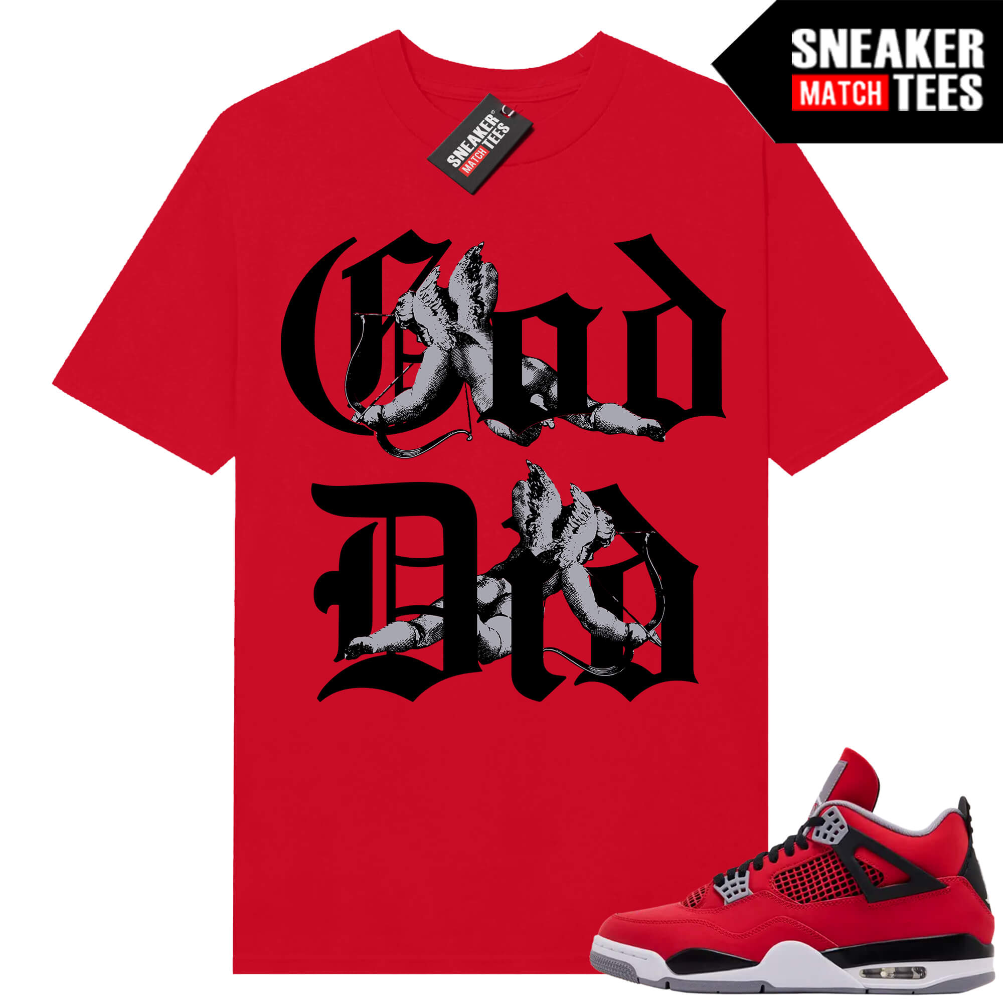 Toro Bravo 4s AJ4 Sneaker Match Tees Red God Did
