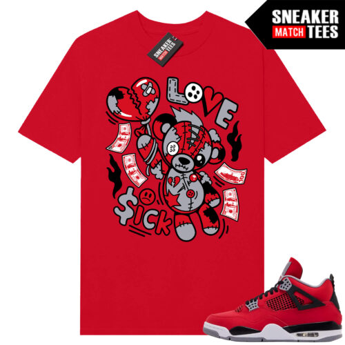 Toro Bravo 4s AJ4 Sneaker Match Tees Red Love Sick Bear