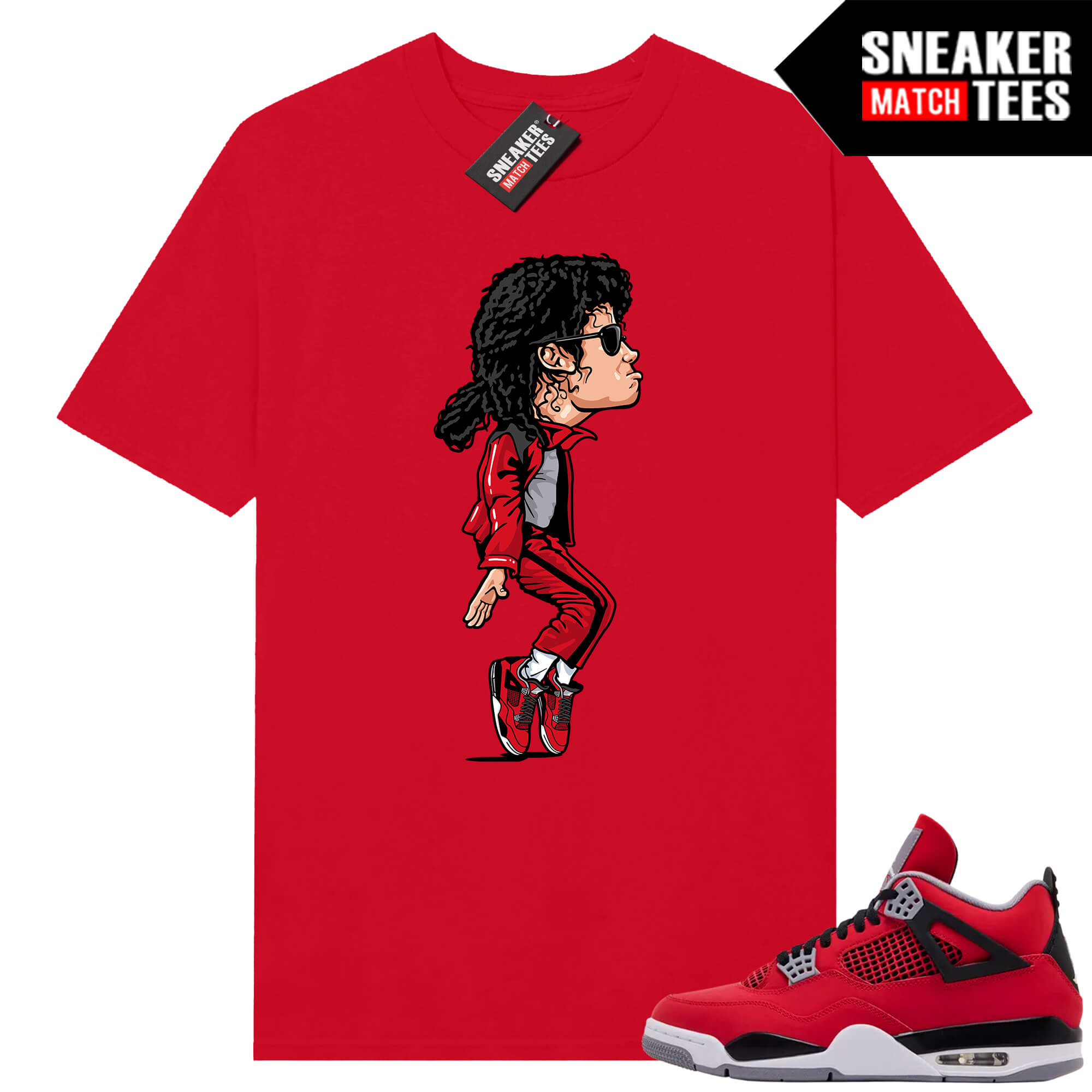Toro Bravo 4s AJ4 Sneaker Match Tees Red MJ Dance