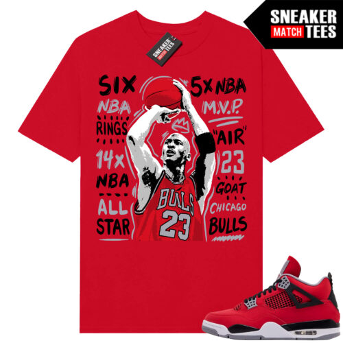 Toro Bravo 4s AJ4 Sneaker Match Tees Red MJ Jumper