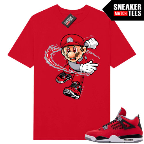 Toro Bravo 4s AJ4 Sneaker Match Tees Red Mario Fire Kicks