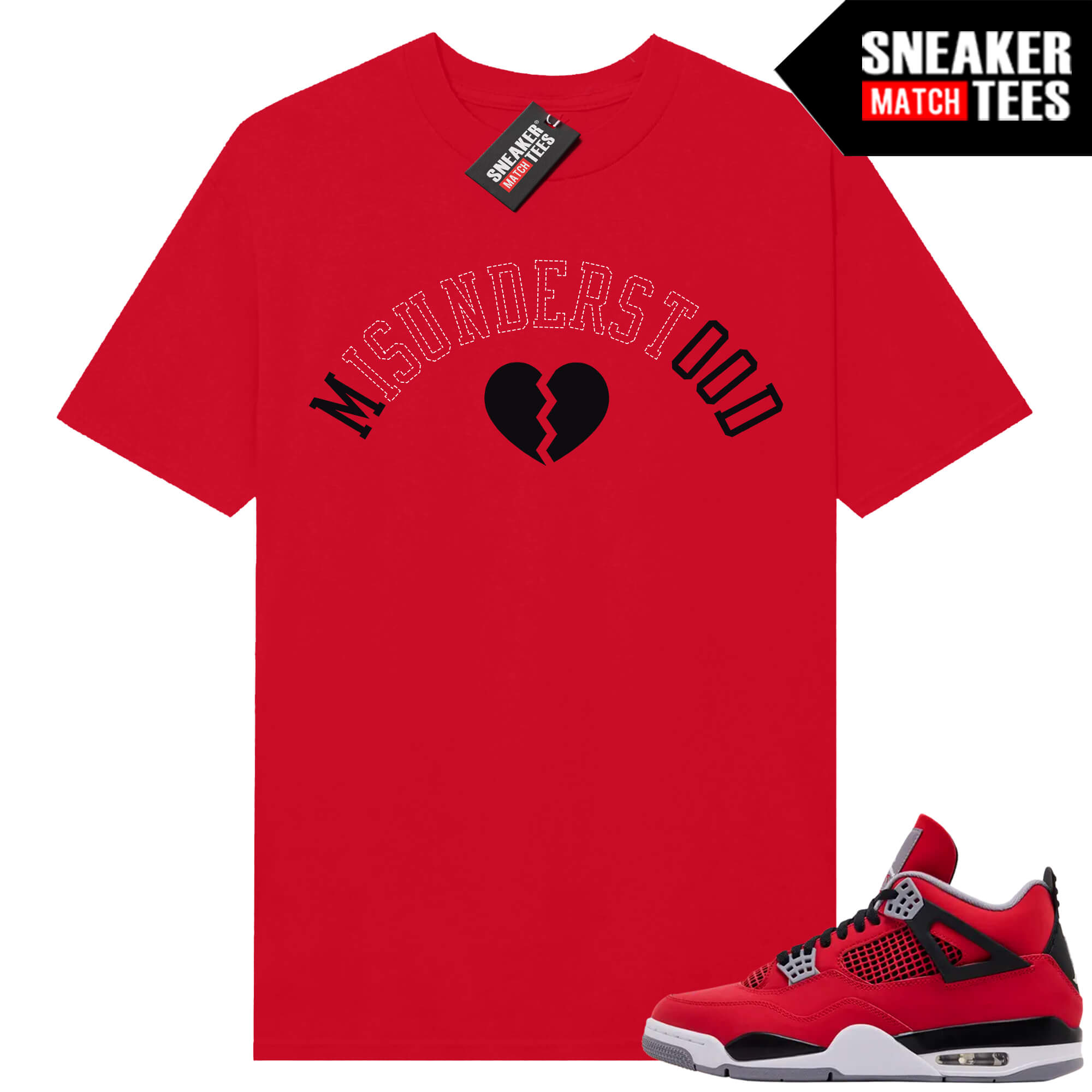 Toro Bravo 4s AJ4 Sneaker Match Tees Red Misunderstood