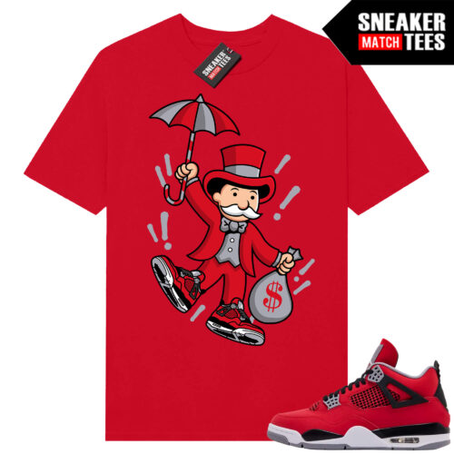 Toro Bravo 4s AJ4 Sneaker Match Tees Red Monopoly Kicks