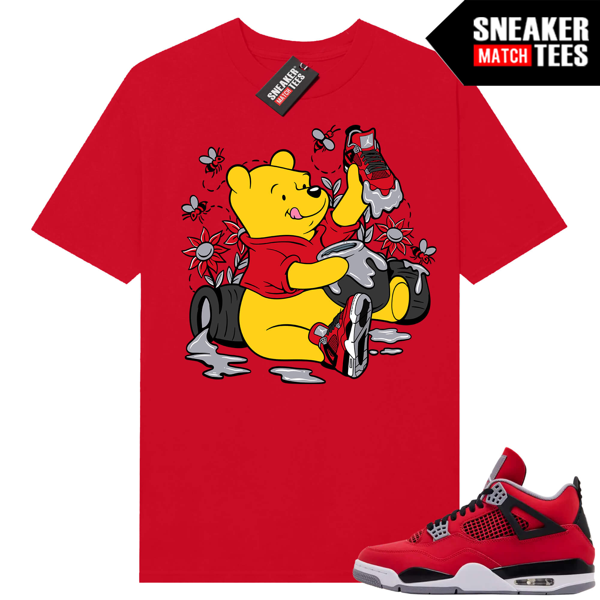 Toro Bravo 4s AJ4 Sneaker Match Tees Red New Shoe Drip