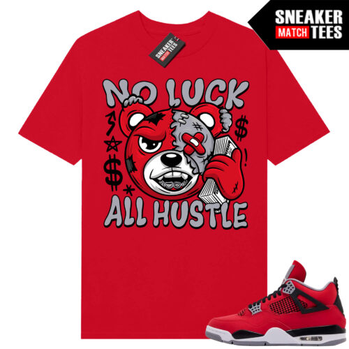 Toro Bravo 4s AJ4 Sneaker Match Tees Red No Luck Bear