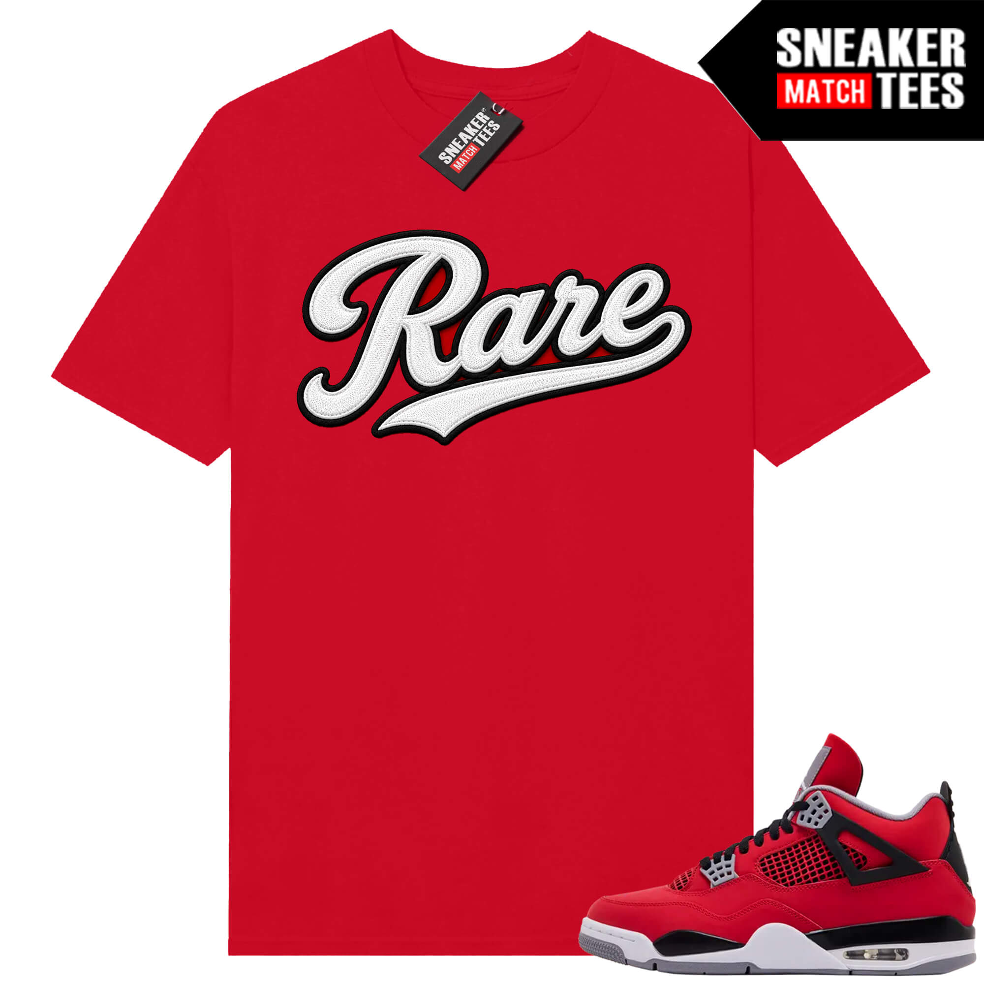 Toro Bravo 4s AJ4 Sneaker Match Tees Red Rare Script Patch Effect