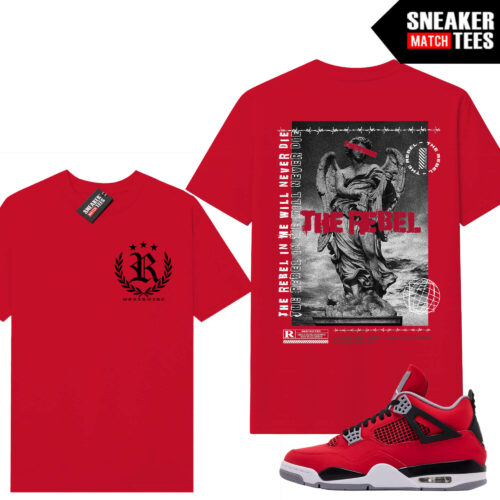 Toro Bravo 4s AJ4 Sneaker Match Tees Red Rebel V2