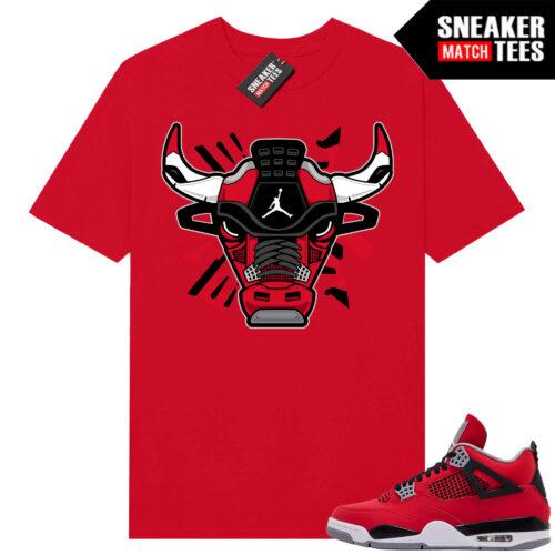 Toro Bravo 4s AJ4 Sneaker Match Tees Red Retro Bull