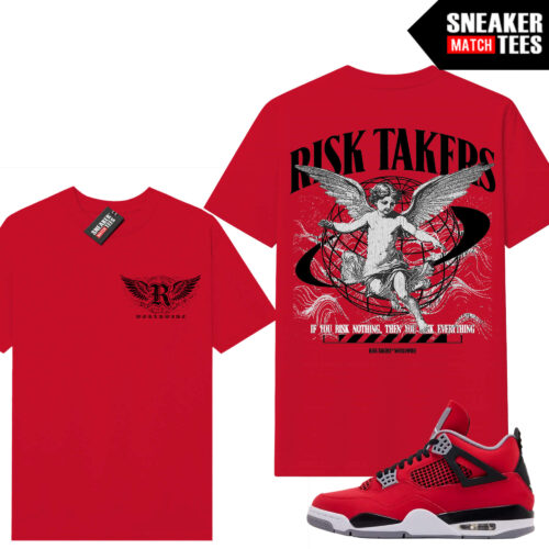 Toro Bravo 4s AJ4 Sneaker Match Tees Red Risktakers Worldwide V2