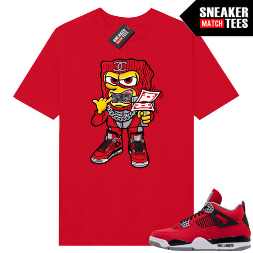 Toro Bravo 4s AJ4 Sneaker Match Tees Red Savage Bob