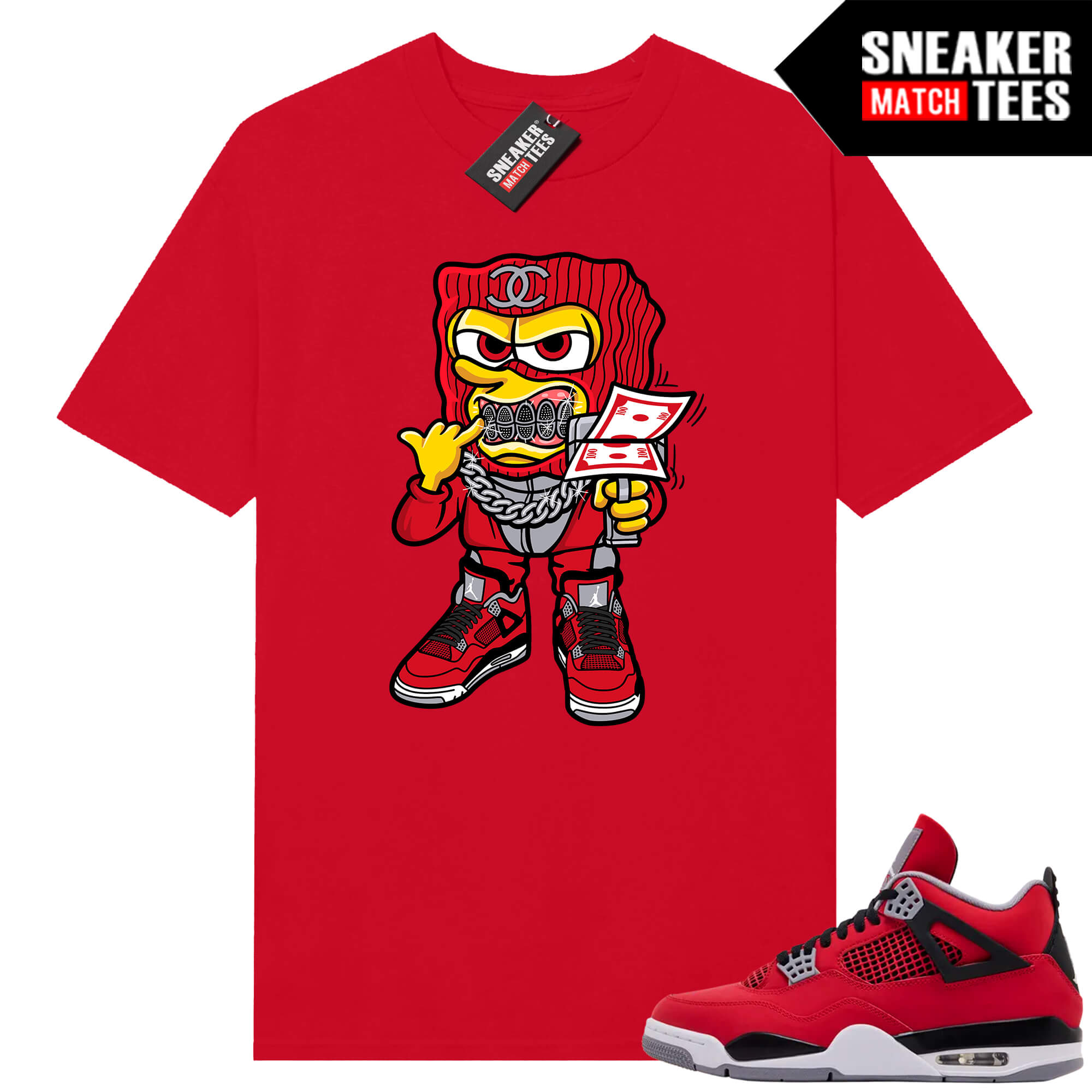 Toro Bravo 4s AJ4 Sneaker Match Tees Red Savage Bob