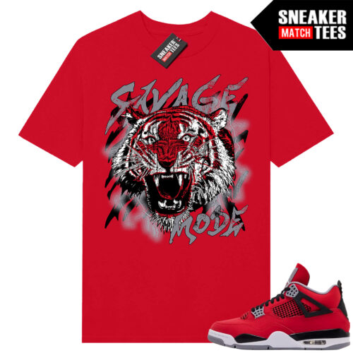 Toro Bravo 4s AJ4 Sneaker Match Tees Red Savage Mode